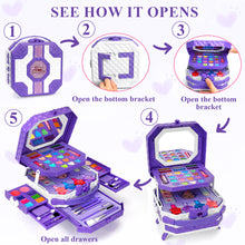 Sendida Kids Makeup Kit, 64pcs Real Washable Kids Makeup Set for Girl Toys Princess Brithday Gifts for Little Girls 3-12 Year Old, Large Size