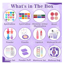 Sendida Kids Makeup Kit, 64pcs Real Washable Kids Makeup Set for Girl Toys Princess Brithday Gifts for Little Girls 3-12 Year Old, Large Size