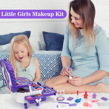 Sendida Kids Makeup Kit, 64pcs Real Washable Kids Makeup Set for Girl Toys Princess Brithday Gifts for Little Girls 3-12 Year Old, Large Size