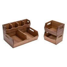 Seville Classics Acacia Stacking Bins, 4 piece - Brands For Less USA