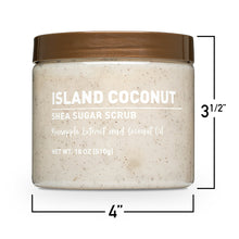 (3 pack)  Shea Sugar Scrub, Island Coconut Scent, 18 oz