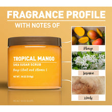 Shea Sugar Scrub, Tropical Mango, 18 oz (3 PACK )