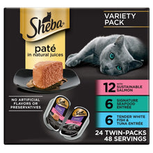 Sheba Perfect Portions Variety Pack Wet Cat Food Pate, 2.6 oz Twin-Pack Trays
