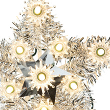 Silver Tinsel Star LED Christmas Tree Topper, 6", by Holiday Time