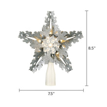 Silver Snowflake Lighted Christmas Tree Topper, 8.5", Holiday Time