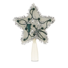 Estrella de oropel plateado con luces LED para la punta del árbol de Navidad, 15 cm (6 pulgadas), de Holiday Time 