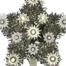 Estrella de oropel plateado con luces LED para la punta del árbol de Navidad, 15 cm (6 pulgadas), de Holiday Time 