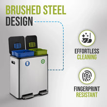 Simpli-Magic18.5Gallon_40Lx30L_DualCompartmentStepTrashCan_KitchenGarbageCanwithWaste_RecyclingBins_Slow-CloseLid_OdorControl_Hands-Free1 - Brands For Less USA