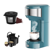 MINI Single Serve Coffee Maker,Instant Coffee Maker One Cup for K Cup & Ground Coffee,Portable Capsule Coffee Machine with 6 to 14oz Reservoir,90 Seconds Fast Brewing and One Button Operation