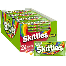 Skittles Caramelos masticables ácidos y afrutados, tamaño normal, 1,8 oz., paquete de 24.