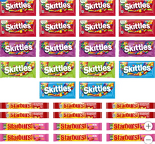 Skittles and Starburst Chewy Candy, Variety Pack, Full Size, 30-count