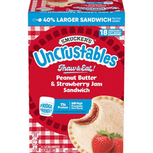 Smucker's Uncrustables Peanut Butter & Strawberry Jam Sandwiches, Each, Frozen 18ct x 2.8 oz