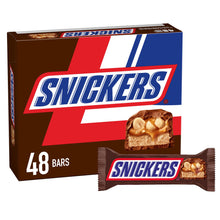 Barras de chocolate con leche Snickers, tamaño completo, 1,86 oz, paquete de 48.