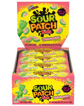 Sour Patch Kids Soft & Chewy Candy, Watermelon, 2 oz, 24-count