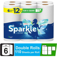 Sparkle Tear-a-Square Paper Towels, 6 Double Rolls