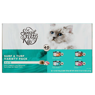 Special Kitty Surf & Turf Pate Wet Cat Food Variety Pack, 5.5 oz Cans ...