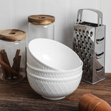 Stone Lain Alexandria 32-piece Bone China Basket Embossed Round Dinnerware Set