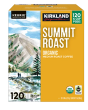 Kirkland Signature Coffee Organic Summit Roast K-Cup Pod, 120-count