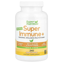 Super Nutrition, Super Immune+ Multivitamin with Vitamin C, Vitamin D, and Beta Glucan, Iron Free, 240 Veggie Capsules - Brands For Less USA