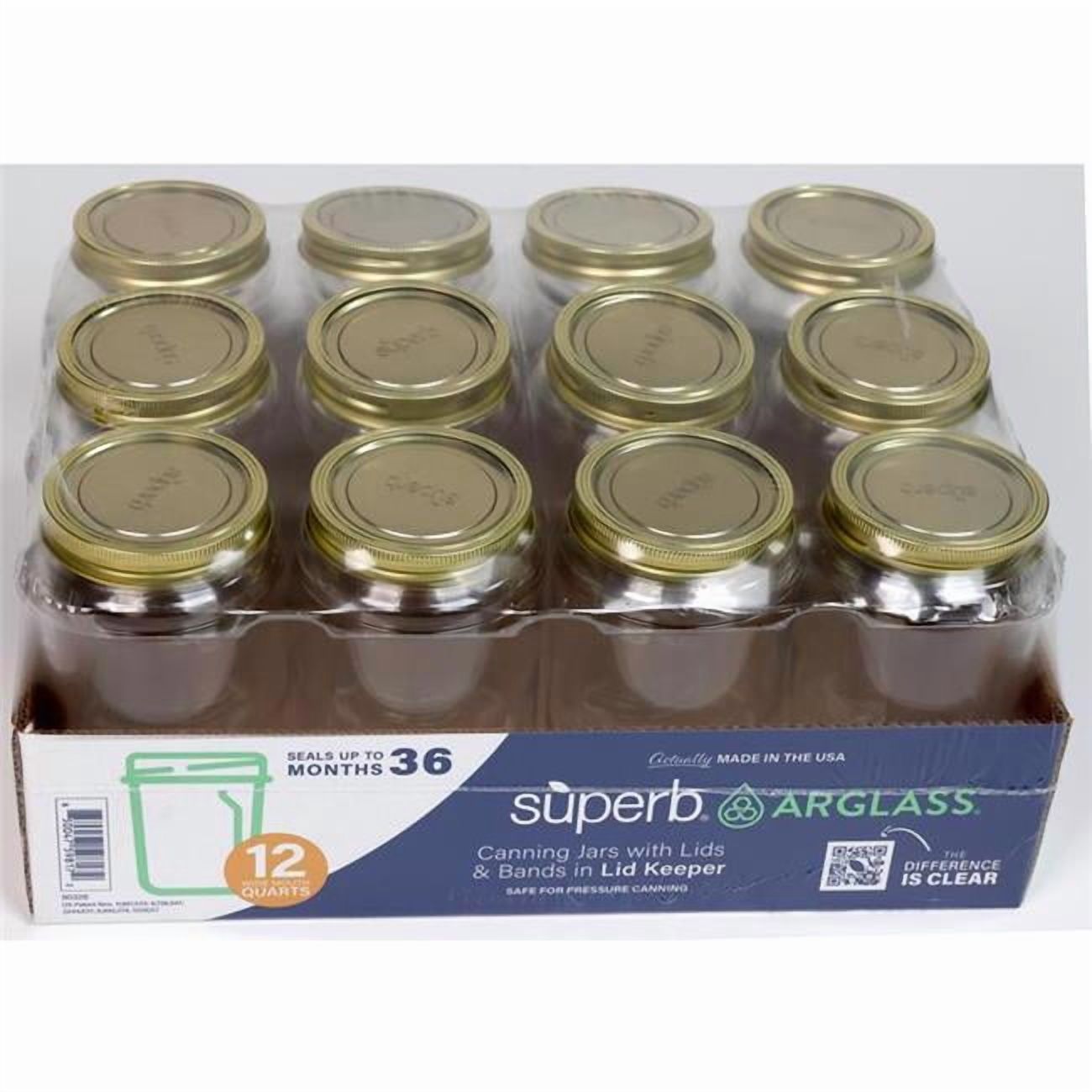 Superb Arglass Wide Mouth Canning Jar 32 oz 12 pk– Brands For Less USA