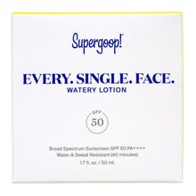 Loción acuosa Supergoop Every Single Face, FPS 50, 1.7 oz. 
