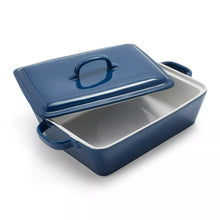 Sur_La_Table_Rectangular_Stoneware_Casserole_with_Lid_4_qt._BLUE - Brands For Less USA