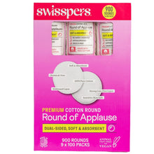 Swisspers Premium Hypoallergenic Cotton Rounds, 900-count