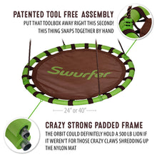 Swurfer Orbit 40" Tree Swing, Cool Feel Mesh Padded Saucer Swing Holds Up To 500 lbs