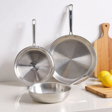 T-fal Pro Tri-Ply Stainless Steel 3-piece Frypan Set