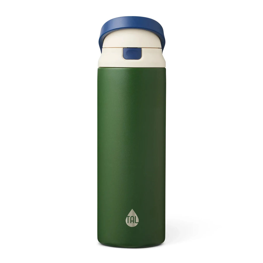 TAL 24oz Stainless Steel 2-in-1 Straw and Chug Water Bottle with Push ...