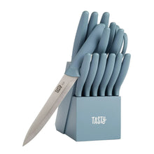 Tasty-15-Piece-Stainless-Steel-Kitchen-Knife-Set-With-Block-Soft-Grip-Handles-Slate-Blue_9ffd0067-d3f3-4145-b27f-ffc5b3e0374a.e71d37625f7e42d0a54792975988f86f - Brands For Less USA