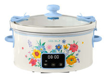 The Pioneer Woman 6-Quart Slow Cooker, Locking Lid, Digital, Brilliant Blooms,
