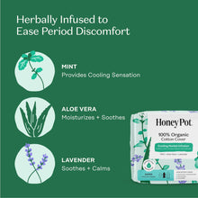 The Honey Pot Company, Herbal Super Pads with Wings, Organic Cotton Cover, 16 ct. (PACK OF 3 )