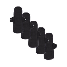 The Period Company. The Reusable Pantyliner in Organic Cotton, Black, 5 Pack