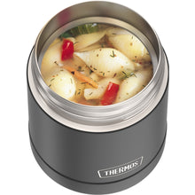 Thermos Stainless Steel Insulated Food Jar with Handle, 10oz, Black, Ideal Use for Workday Meals and Travel, Made for Portable Food Storage, Dishwasher Safe, For Hot and Cold Food