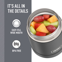 Thermos Stainless Steel Insulated Food Jar with Handle, 10oz, Black, Ideal Use for Workday Meals and Travel, Made for Portable Food Storage, Dishwasher Safe, For Hot and Cold Food