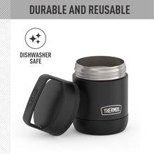 Thermos Stainless Steel Insulated Food Jar with Handle, 10oz, Black, Ideal Use for Workday Meals and Travel, Made for Portable Food Storage, Dishwasher Safe, For Hot and Cold Food