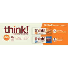 Barra proteica Think Thin, paquete variado, 59,5 g, 18 unidades 