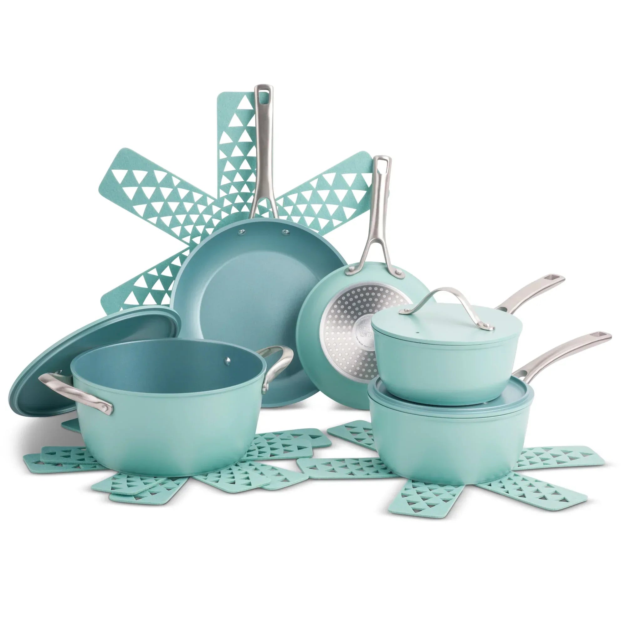 Aidema Cookware Thyme & Table 12 Piece Non-Stick Acadia Cookware Set, Pots and Pans Se ...