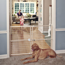 Toddleroo by North States 29.5"-50" Quick-Fit Wire Mesh Baby Safety Gate, Natural Wood