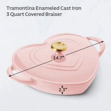 Tramontina3-QuartHeartShapeEnameledCastIronDutchOven_Shallow_OvenSafe_4 - Brands For Less USA
