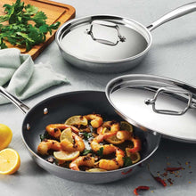 Tramontina 4-piece Stainless Steel Fry Pan Set with Ceramic Nonstick Interior and Lids