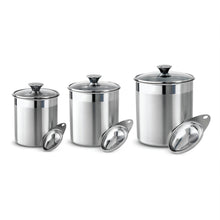 Tramontina 6 Pc Stainless Steel Covered Canister Set with Measuring Scoops