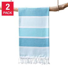 TurkishTowelCompanyCaribbeanSummerStripePeshtemalTowel_2-piece - Brands For Less USA