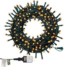 Twinkle Star Christmas Decorations String Lights, 8 Modes, Plug-In, UL Certified Christmas Lights, 200 LEDs, White, 66'