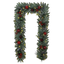 9' Pre-lit LED with Twinkle Artificial Decorated Garland, Red