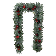 9' Pre-lit LED with Twinkle Artificial Decorated Garland, Red