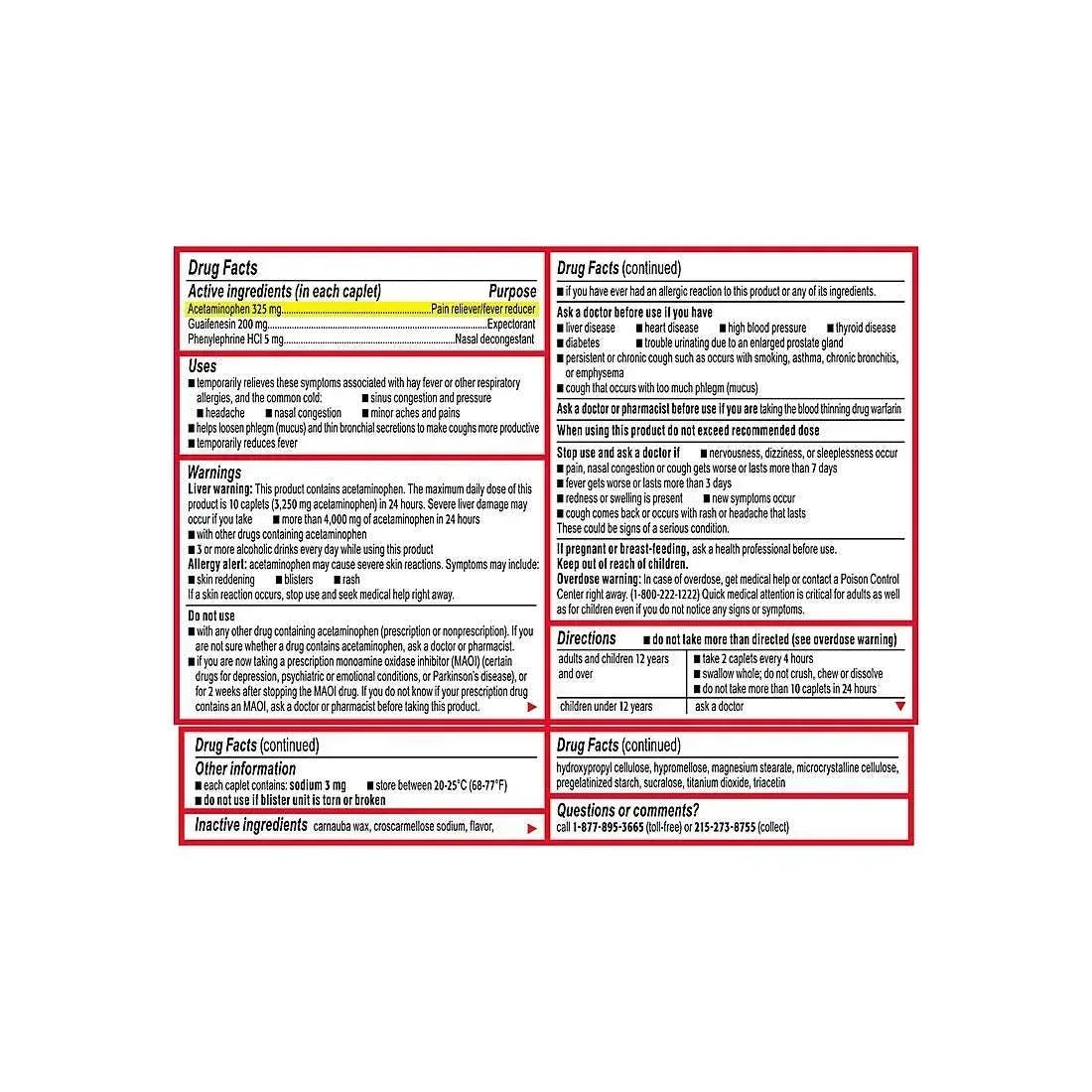 Tylenol Sinus Severe Non-Drowsy Day Cold and Flu Caplets, 3 x 24 Count ...