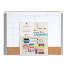 U Brands 17 x 23 in. 3-in-1 Dry Erase Calendar Whiteboard, White and Gray