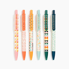 UBrandsLagunaBallpointPens_6Count_ColorfulCubist_Bold_1.0mm_Point_BlackInk - Brands For Less USA